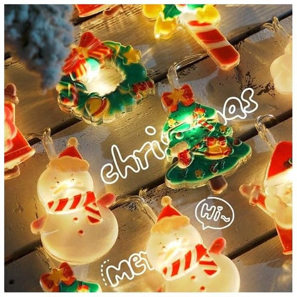 Jultomte ljusslinga, 1,5 m, 10 LED-lampor, batteridriven