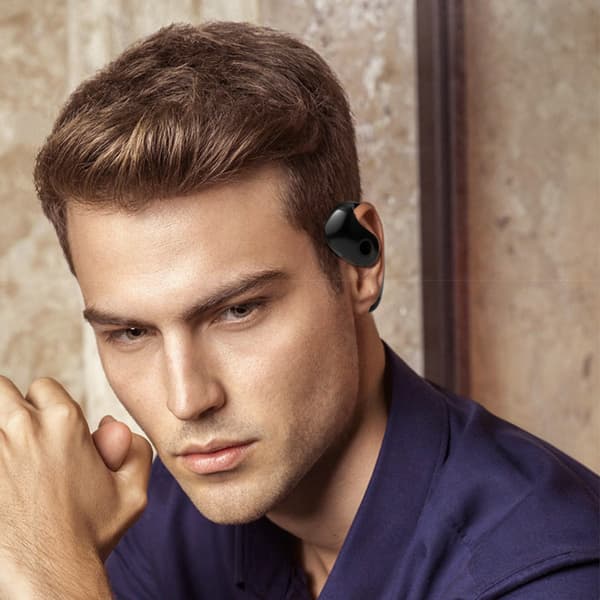 Bluetooth 5.3 AI-översättare Öppna Öronsnäckor Svart Purple