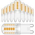 G9 LED-lampor, varmvit 2700K 380LM flimmerfri AC/DC 220V för sovrum vardagsrum kök trädgård, ej dimbar, 10-pack