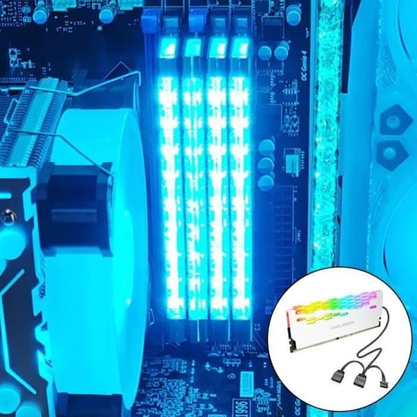 5V ARGB Minneskylfläns, Enkel Installation, Pålitlig Multi-Gränssnitt RAM-kylare - Vit