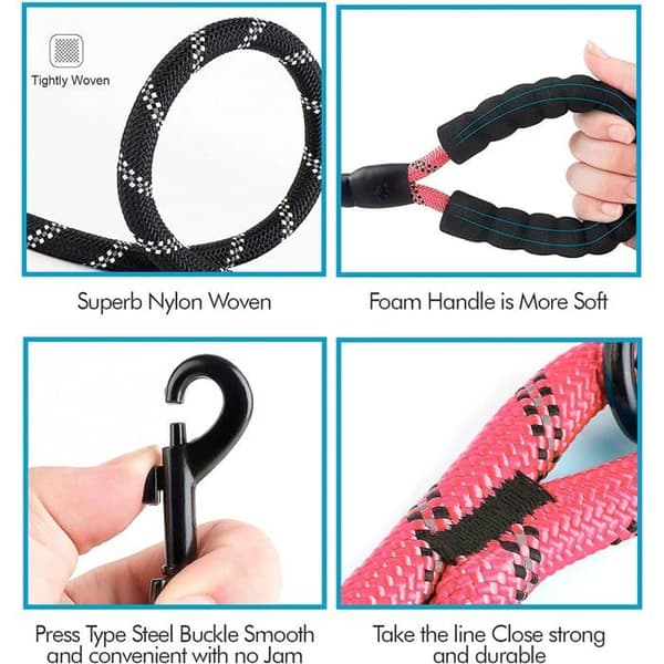 Pehmustettu koiran talutushihna - 1,2 M - Nylon - Pehmeä kahva