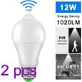 Rörelsesensorlampa, Zanflare 12W E27 LED-lampa med PIR infraröd sensor, automatisk på/av (2-PACK)