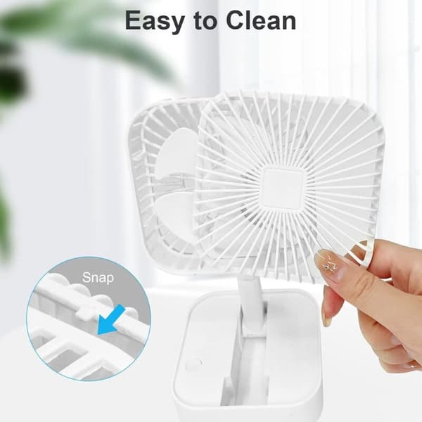 Mini bærbar ventilator. Genopladelig bordventilator. Tre hastigheder. Stille lommeventilator.