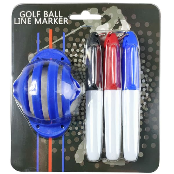 Golf Ball Alignment Tool with Ball Marker Blue