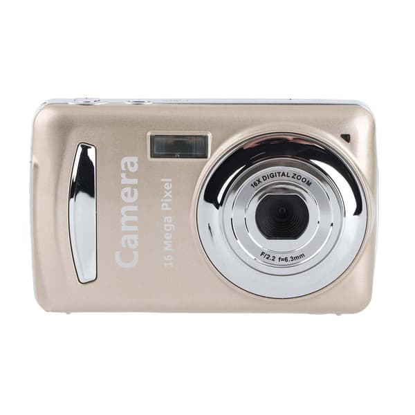 1080P, 16 MP Compact Digital Camera with 2.4-Inch Screen - 32GB Black Gold