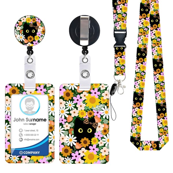 Cute Sloth ID Card Holder with Retractable Reel Model 4