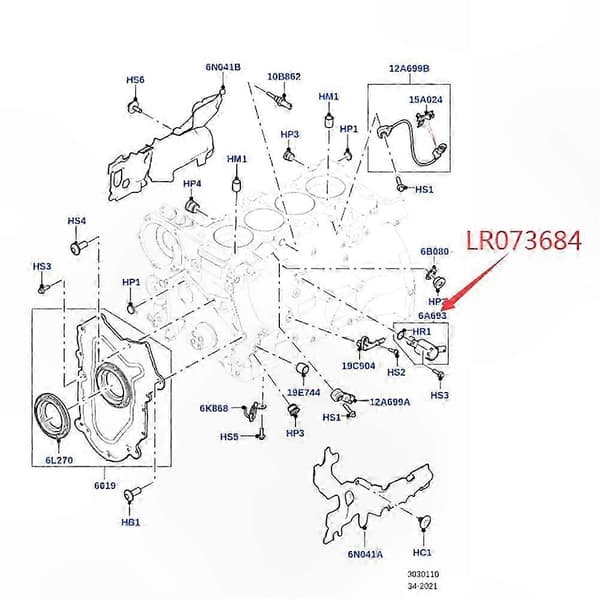 Stempelkontrollventil for oljekjølesystem erstatning - Kompatibel med Range Rover Evoque LR073684