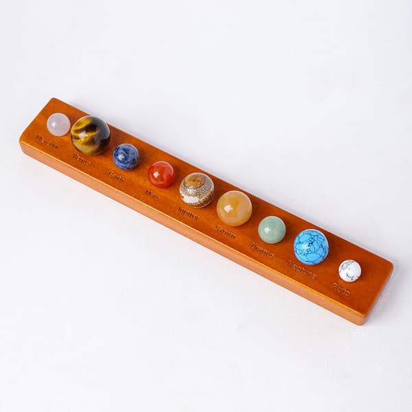 Crystal Ball Set with Solar System - Educational Model with Nine Planets