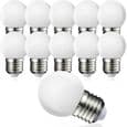 Förpackning med 10 E27 G45 LED-klot - Varmvit 3000 K - 5W G45 - Ej dimbar [Energiklass G]