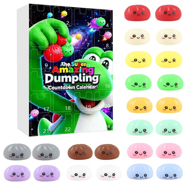 Adventskalender 2026, 24 dagers nedtelling Dumplings Squishies Leker, Julegaver
