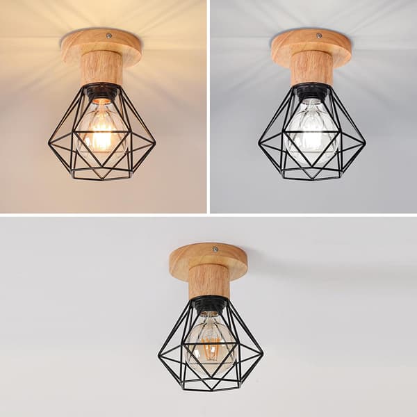 Vintage Industrial Diamond Cage Kattovalaisin Musta - WOTTES - UNI E27