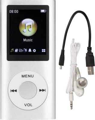 MP3-afspiller, bærbar tabsfri MP3-musikafspiller med hovedtelefoner, LCD digital musikafspiller, grå