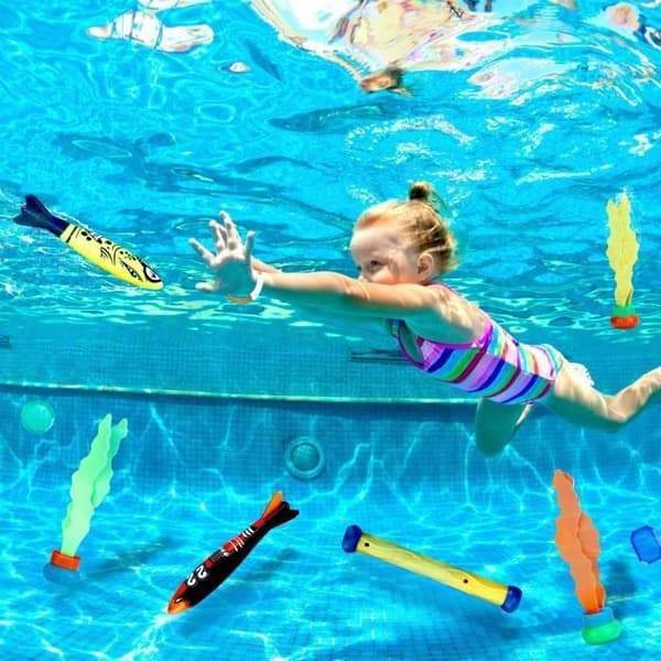 Dykleksaker, 22 st simleksaker pool simstavar dykringar torpedbanditer stenar