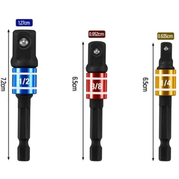 1/4\" 3/8\" 1/2\" Pipeadapter Pipeholderadapter for Slagtrekker