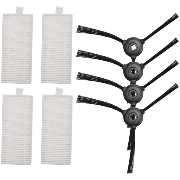 Til Lefant M520/M501 reservedele, vaskbare 4 HEPA filtre + 4 sidebørster tilbehørssæt til Ro