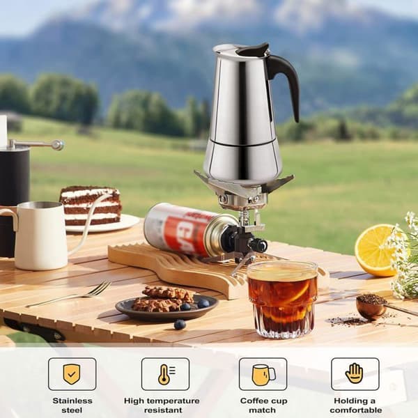 Italiensk espressokanne - 100 ml - Rustfritt stål - Termisk