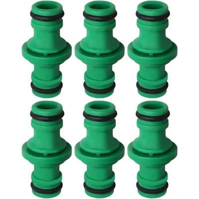Dubbel hankoppling - Plast - 6 st - 1/2\" hona/hona