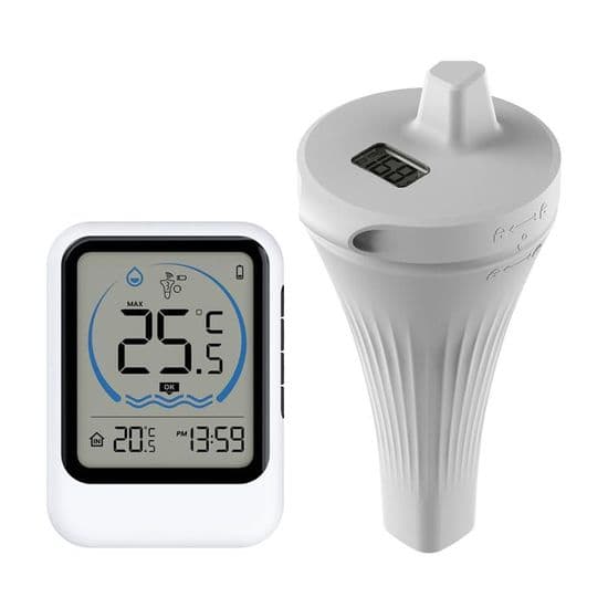 Digitalt solcelle-pooltermometer, flydende vandtermometer, temperaturmåler til spa, bad, boblebad, termometre