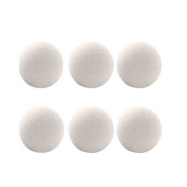 Uldtørrebolde 3 cm 6-pak Hvid S