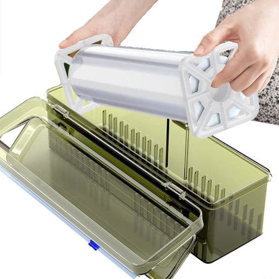 Matfoliedispenser med skyvekutter - Matfoliedispenser for strekkfilm