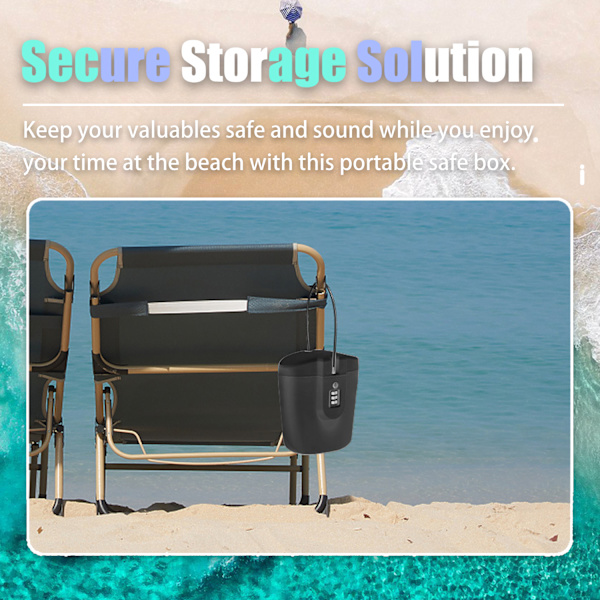 Portable Beach Locker Black Black