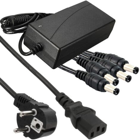 Stabilisert strømforsyningstransformator 12V 5A 4 utganger DVR-kamera-strips