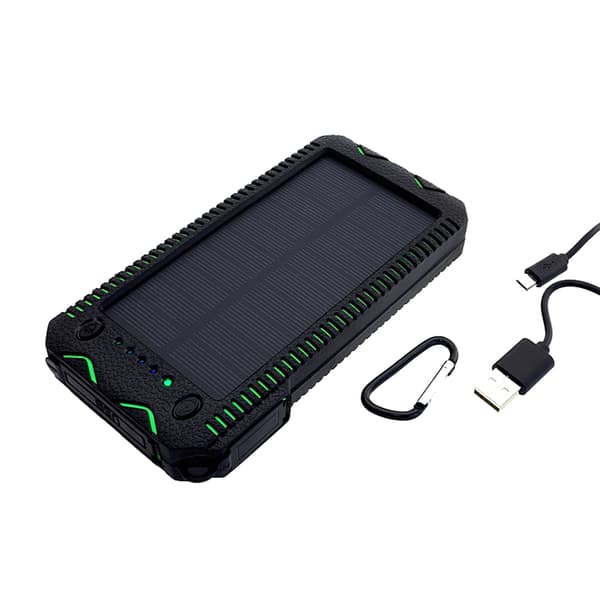 Solcelle PowerBank / Lader - 10.000 mAh Solcellelader