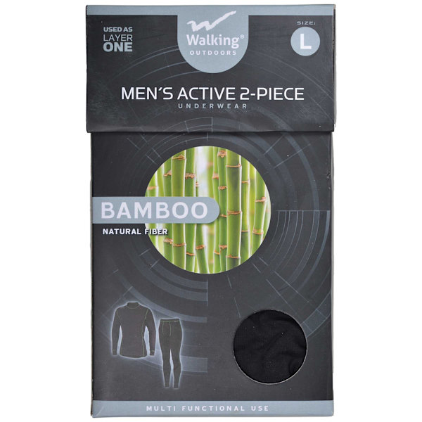 Underställ Herr Bambu 2-Pack Svart XL