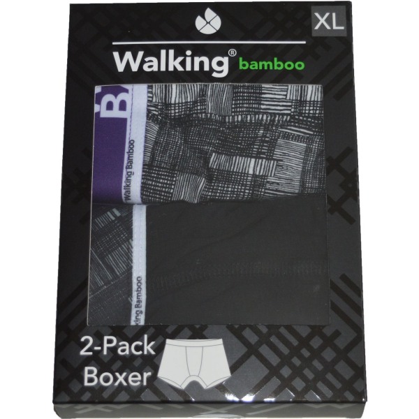 2-Pack Boxerkalsonger Bambu Svart/Grå XL
