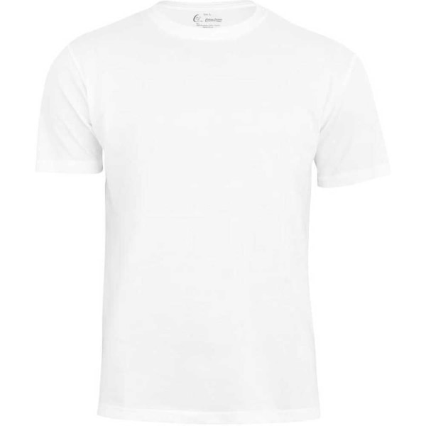 T-Shirt utan tryck i bomull Vit L