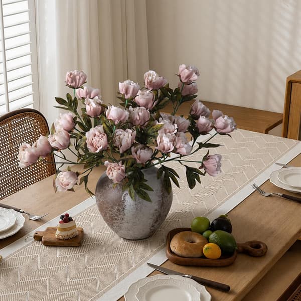 8 Pieces Artificial Peonies, Artificial Flowers with Stems for Vase, Bouquet, Home Decor, Wedding and Table White