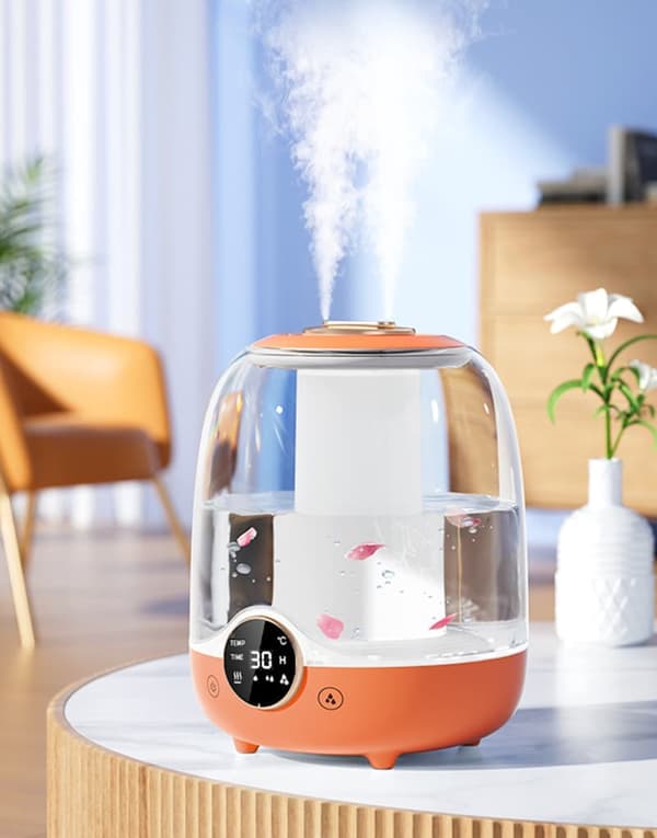 Luftfugter 3L med lydløs tåge – Smart timer, dobbelte dyser, LED-lys – Perfekt til soveværelse og børneværelse