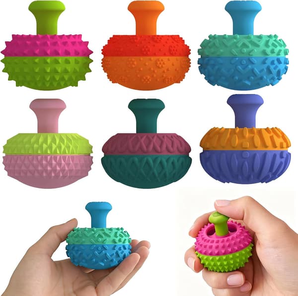 6 STK Silikon Tommelvippe Fidget Leker, Stresslindrende Sensoriske Leker for Angst, ADHD og Autisme