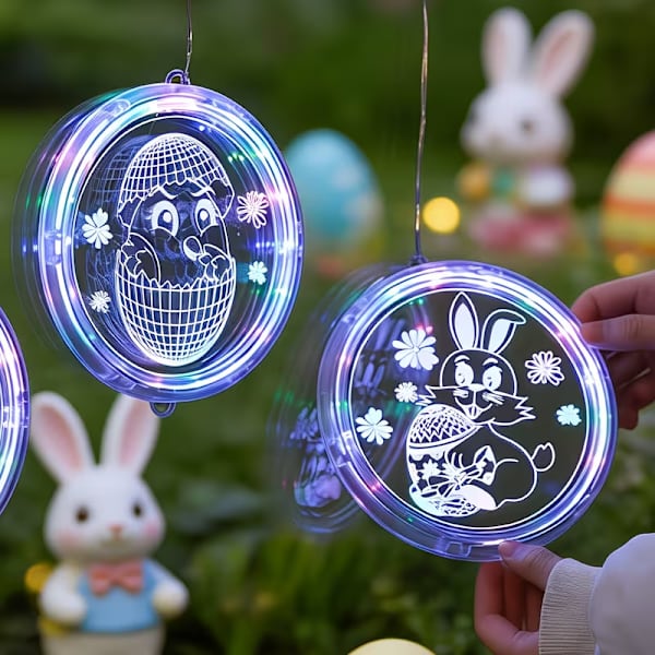 Easter Decoration LED Window Lamp Rabbit & Egg – Hanging Easter Lighting for Windows, Party, Home & Garden Easter Egg-17cm