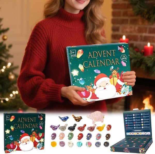 Ädelstenar Adventskalender 2025 Julkalender Barn Kristaller Samlarset Julklapp 24 Dagar