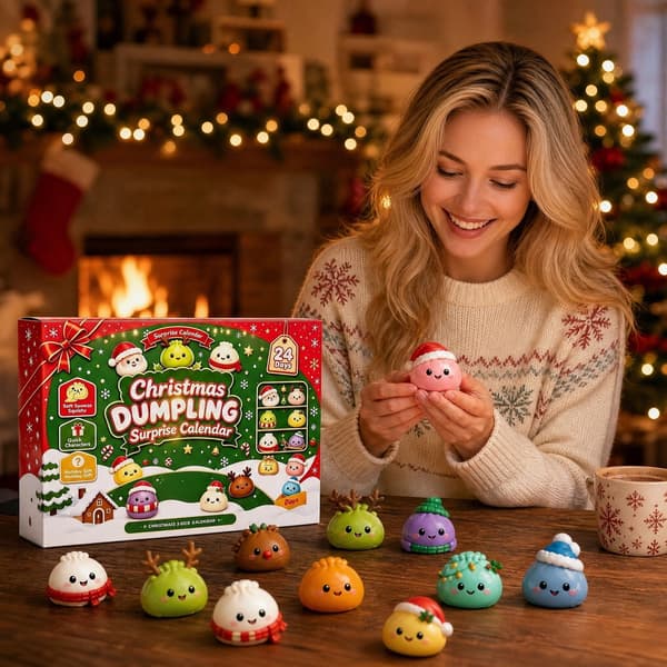 Julekalender 2026 med Squishies – 24 dages julenedtælling med søde klemmelegetøj og fidget-legetøj