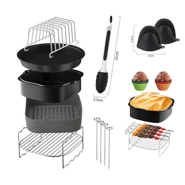 Airfryer Sæt 9 Dele til Ninja AF400-AF500 Tilbehør Non-stick Bageform & Indsats til Airfryer