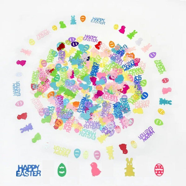 Easter Confetti Table Decoration – Easter Decoration with Easter Bunny, Chick & Easter Egg DIY Easter Craft Happy Easter B-Chicken