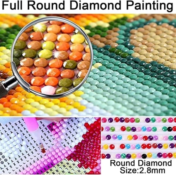 Diamantmålning – 5D Rund Full Drill DIY Underboken Väggdekoration – 30×40 cm