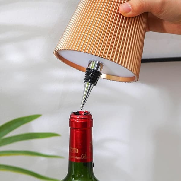 Rechargeable Bottle Lamp Shade with LED and 3 Light Modes