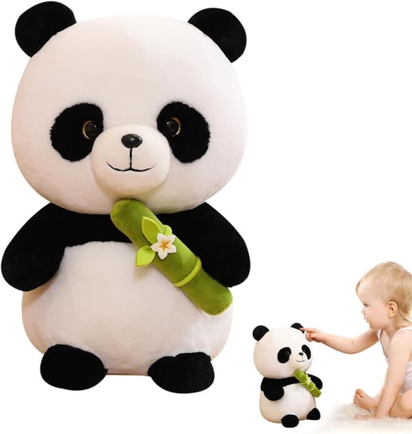 Söpö panda pehmolelu glitterillä 25 cm – pehmeä pehmolelu lapsille