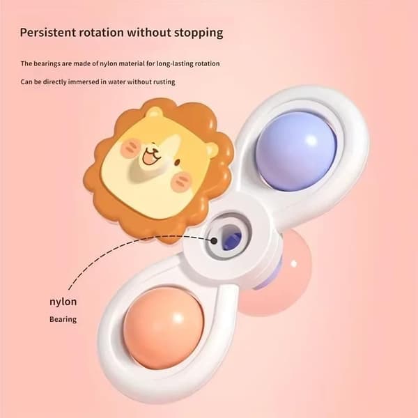3-pack Fidget Spinner med Sugkopp för Barn - Snurrande Leksak Multifärg E
