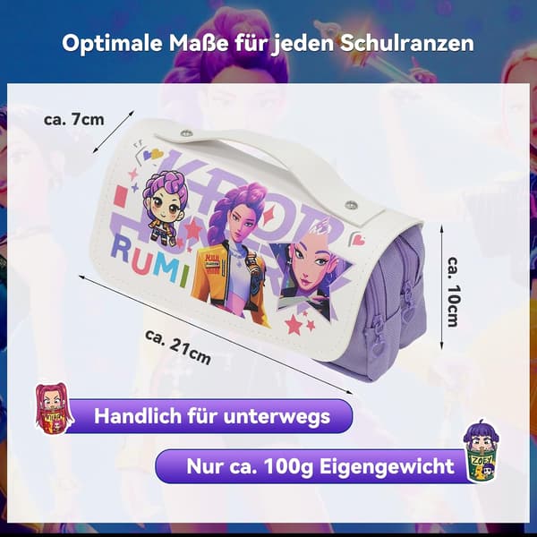 K-Pop Demon Hunters Penal, Multifunksjonelt Penal for Skole, Studentetui Pink