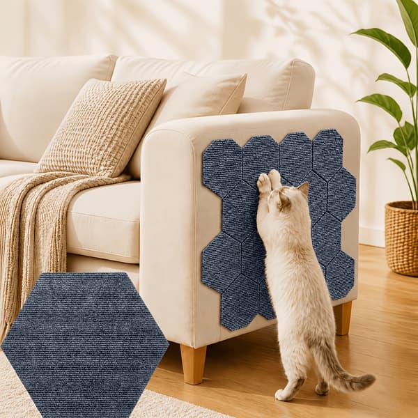 Cat Scratching Board 5-pack, Self-Adhesive Scratch Mat 26 × 30 cm, Furniture Protector for Sofa, Wall and Floor Dark grey
