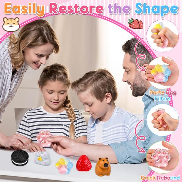 Squishy Fidget Legetøj – 6-delt Squishy Legetøjssæt til Børn og Voksne