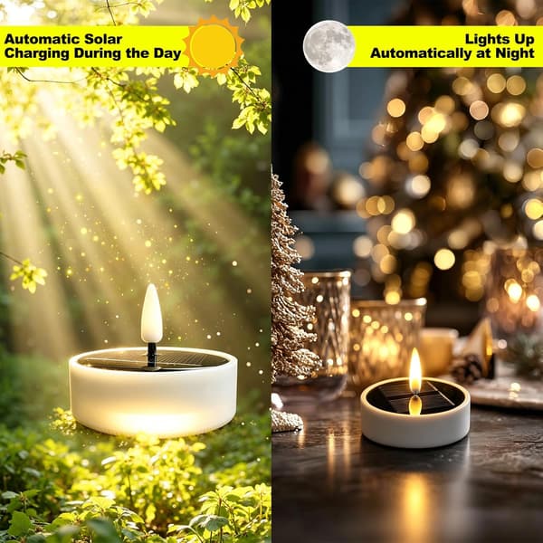 6/12-pack Solar Powered LED Ball Lights with Flickering Flame, Warm White Lighting and Automatic Night Activation 6pcs