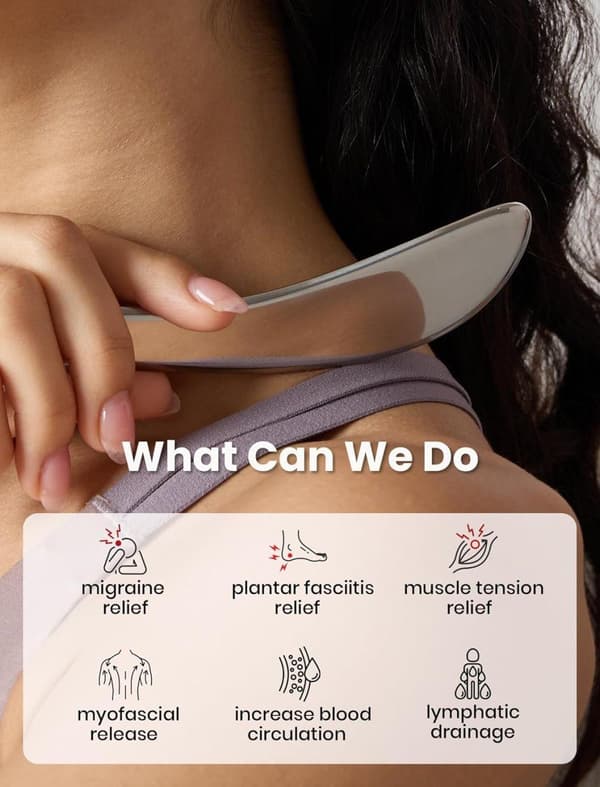 Rustfrit stål Gua Sha & triggerpunkt massageværktøj 2-pak – Fascia release & lymfedrænage