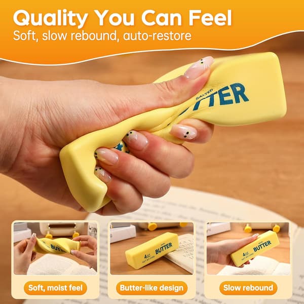 1 STK Smør Squishy Sakte Stigende Stressavlastningsleke Yellow