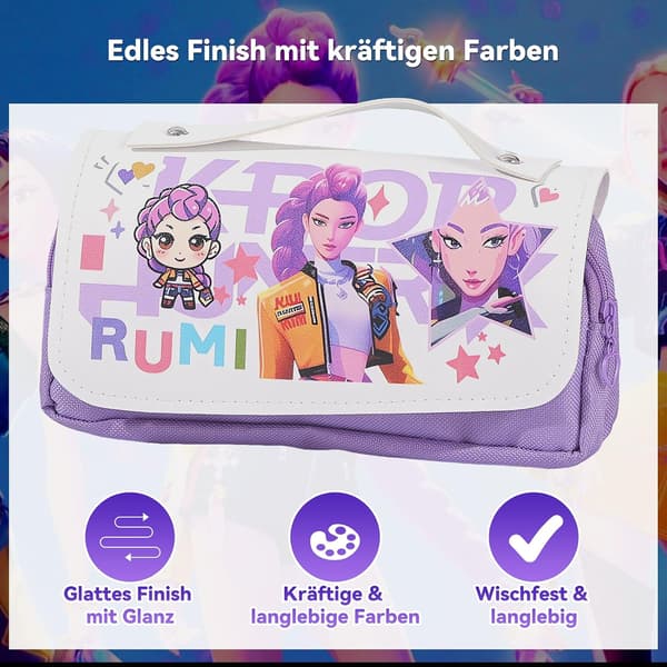 K-Pop Demon Hunters Penalhus, Multifunktionelt Penalhus til Skole, Studerendes Penalhus Pink
