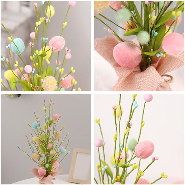Charming Easter Egg Tree 45cm - Easter Decoration for Home and Office, Festive Spring Decoration with Eggs and Feathers